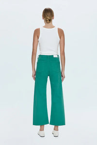 Pistola Penny High Rise Wide Leg Crop in Viridan