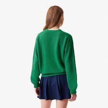 Load image into Gallery viewer, Lacoste x Bandier Cashmere Cardigan in Green - FINAL SALE
