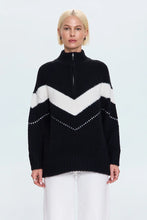 Load image into Gallery viewer, Pistola Arden Chevron Colorblock Sweater in Black Vanilla Ice