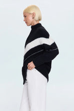 Load image into Gallery viewer, Pistola Arden Chevron Colorblock Sweater in Black Vanilla Ice