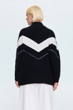 Load image into Gallery viewer, Pistola Arden Chevron Colorblock Sweater in Black Vanilla Ice