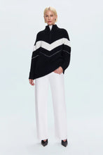 Load image into Gallery viewer, Pistola Arden Chevron Colorblock Sweater in Black Vanilla Ice