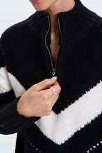 Load image into Gallery viewer, Pistola Arden Chevron Colorblock Sweater in Black Vanilla Ice