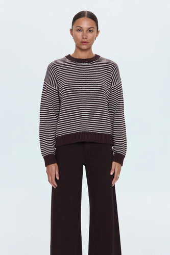 Pistola Aura Relaxed Crew Neck Sweater in Mocha
