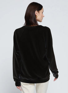 Stateside Rachel Chunky Rib V-Neck in Black