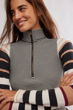 Load image into Gallery viewer, Free People Avery Zip Up in Black Combo