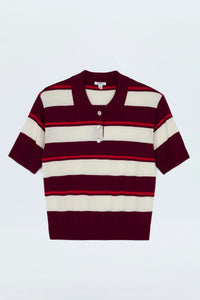 Pistola Drea Polo in Ruby Sangria Stripe