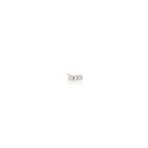 Kris Nations Bar Dash Pave Stud Earring - Sterling Silver