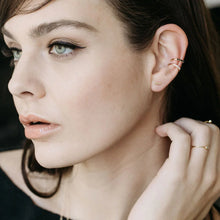 Load image into Gallery viewer, Kris Nations Bar Dash Pave Stud Earring - 18K Gold Vermeil