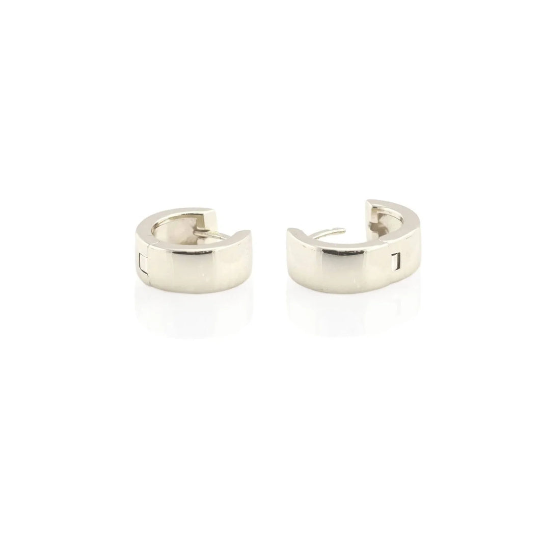Kris Nations Wide Hinged Huggie Hoop Earings Sterling Silver