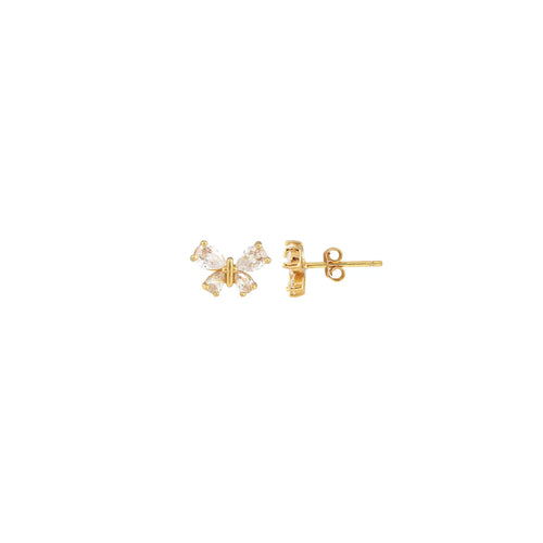 Kris Nations Butterfly Crystal Marquis Stud Earrings