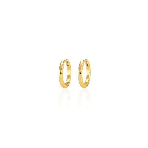 Kris Nations Classic 12mm Hinged Huggie Hoop Earrings - 18K Gold Vermeil