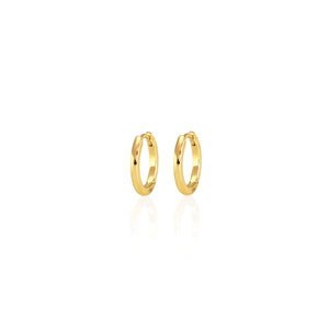 Kris Nations Classic 12mm Hinged Huggie Hoop Earrings - 18K Gold Vermeil