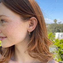 Load image into Gallery viewer, Kris Nations Safety Pin Enamel Hoop Earrings - Black