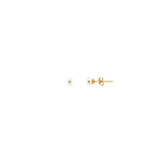 Kris Nations Pearl Stud Earrings - Gold