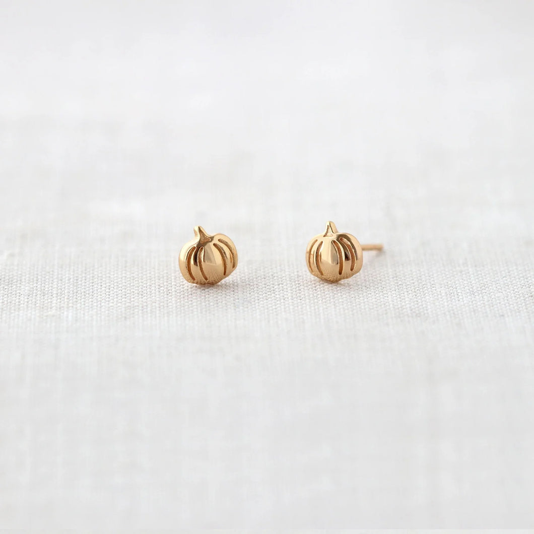 Kris Nations Pumpkin Stud Earrings in 18k Gold Vermeil