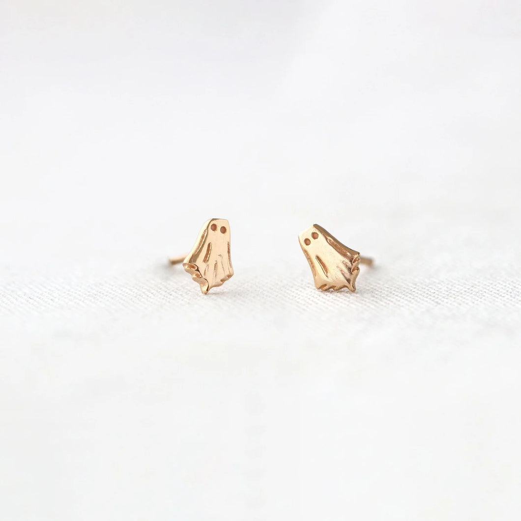Kris Nations Ghost Stud Earrings in 18k Gold Vermile