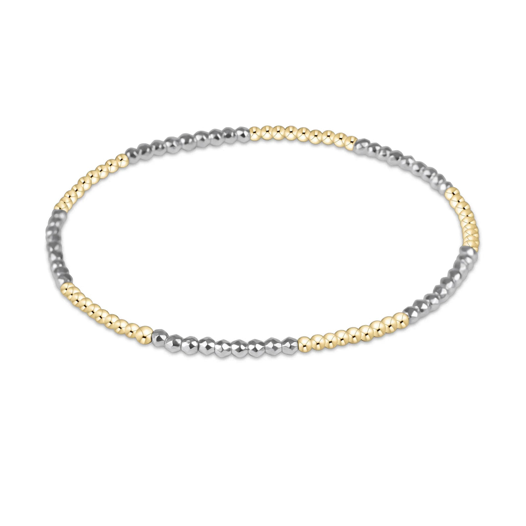 enewton - Blissful Pattern 2mm Bead Bracelet - Silver Faceted Hematite