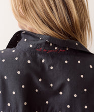 Load image into Gallery viewer, Marine Layer Jane Relaxed Voile Shirt in Navy Polka Dot