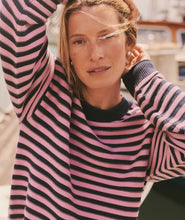 Load image into Gallery viewer, Marine Layer Suki Rollneck Sweater in Navy &amp; Lilac Stripe