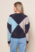 Load image into Gallery viewer, Stateside - Argyle Crewneck Sweater in Navy Mulit