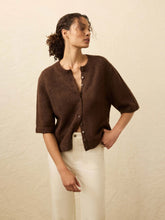 Load image into Gallery viewer, Faherty Apres Alpaca Cardigan in Walnut Brown