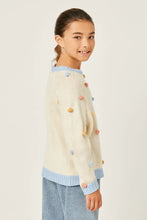Load image into Gallery viewer, Hayden Girls Confetti Sweater in Ivory/Blue Detail - FINAL SALE