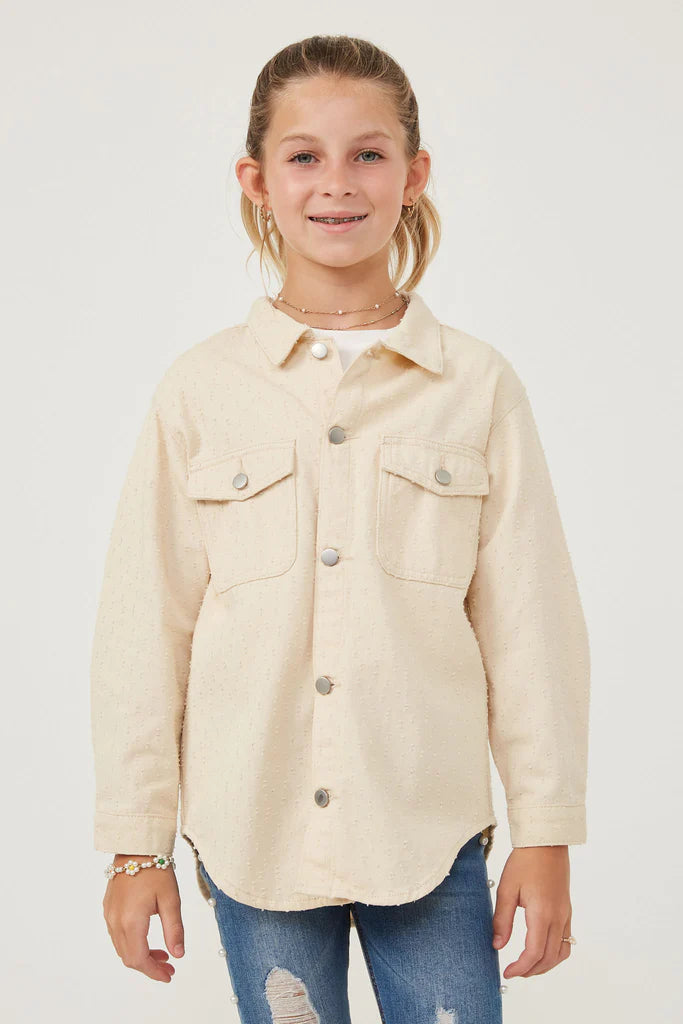 Hayden Girls Jean Jacket in Cream - FINAL SALE