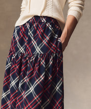Load image into Gallery viewer, Marine Layer Gia Oxford Midi Skirt in Holiday Multi Plaid