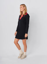 Load image into Gallery viewer, Sundry Bonjour Long Sleeve Polo Dress in Deep Navy