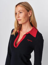 Load image into Gallery viewer, Sundry Bonjour Long Sleeve Polo Dress in Deep Navy