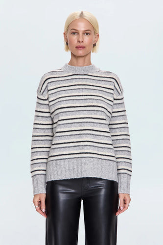 Pistola Hanna Oversized Sweater in Grey White Stripe