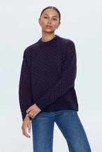 Load image into Gallery viewer, Pistola Hanna Oversized Sweater in Navy Red Hearts