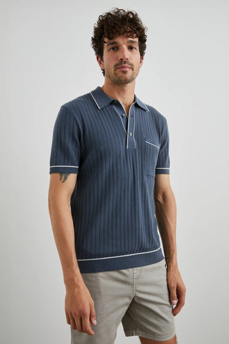 Rails Hardy Polo Shirt in Faded Navy