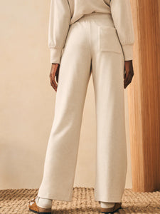 Faherty Legend Lounge Wide Leg Pant in Off White