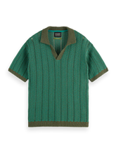 Load image into Gallery viewer, Scotch and Soda Mens Open Structured Knitted V-Neck Polo
