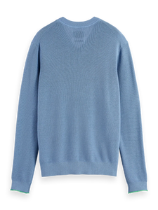 Scotch and Soda Mens Regular-fit cotton linen v-neck