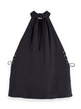 Load image into Gallery viewer, Scotch and Soda Halter Neck Top w/Criss Cross Detail in Black - FINAL SALE