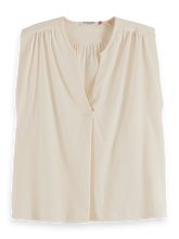 Load image into Gallery viewer, Scotch and Soda Drapey V-neck T-shirt in Soft Ice