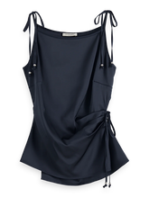 Load image into Gallery viewer, Scotch and Soda Satin Tank Top in Midnight Blue