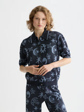 Load image into Gallery viewer, Scotch and Soda Jacquard Short Sleeve Pullover in Cosmic Sky Spaced Carbon - FINAL SALE