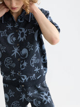 Load image into Gallery viewer, Scotch and Soda Jacquard Short Sleeve Pullover in Cosmic Sky Spaced Carbon - FINAL SALE