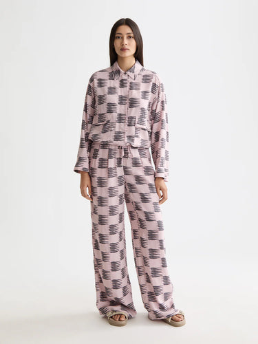 Scotch and Soda Eleni - High Rise Wide Leg Pajama Pant in Feather Block
