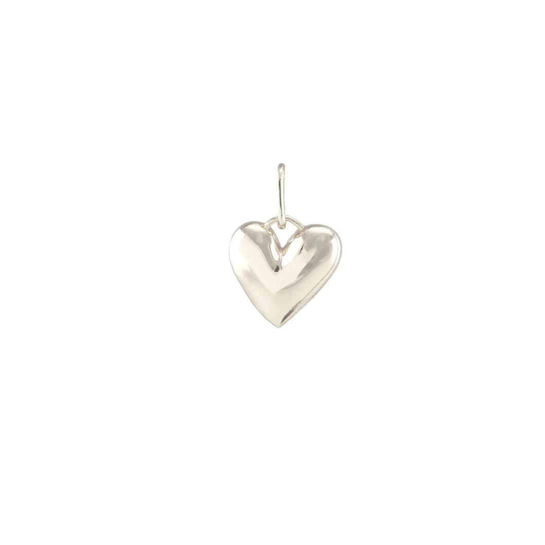 Kris Nations Puffy Heart Charm - Sterling Silver