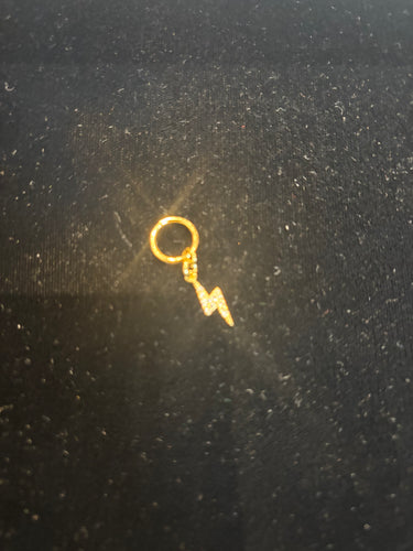 Goldfine Pave Lightning Charm