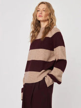 Load image into Gallery viewer, John + Jenn Edison Sweater in Pinot Stripe