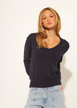 Load image into Gallery viewer, John + Jenn Brody V-Neck Sweater in Navy