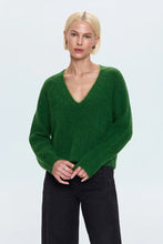 Load image into Gallery viewer, Pistola Kit V-Neck Long Sleeved Sweater in Winter Green