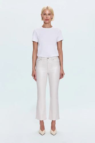 Pistola Lennon High Rise Crop Boot Pant in Ivory Luster