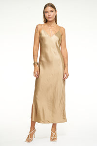 Pistola Mari V Neck Slip Dress in Mushroom